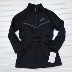 NWT Nike Little Girls Tech Fleece Dress: Black